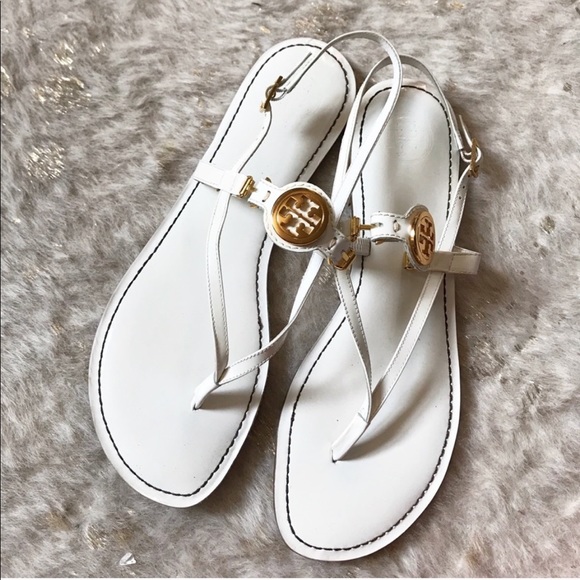 Tory Burch Shoes - Tory Burch White Leather Ali Sandals Thong 11